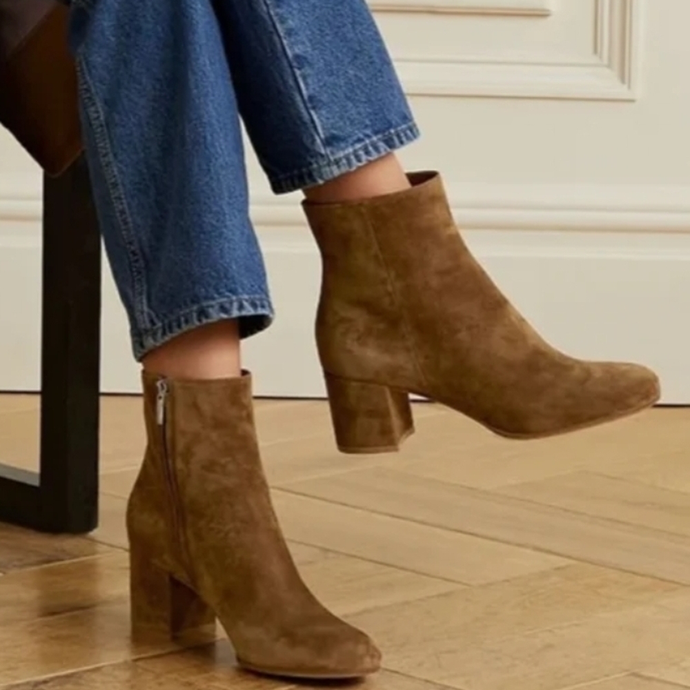 Gianvito Rossi Brown Heeled Boots Suede Ankle